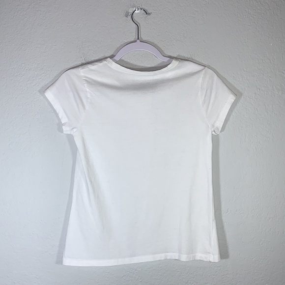 Tommy Hilfiger Sequin Heart TH White Short Sleeve T Shirt size Large Girls - Picture 2 of 7